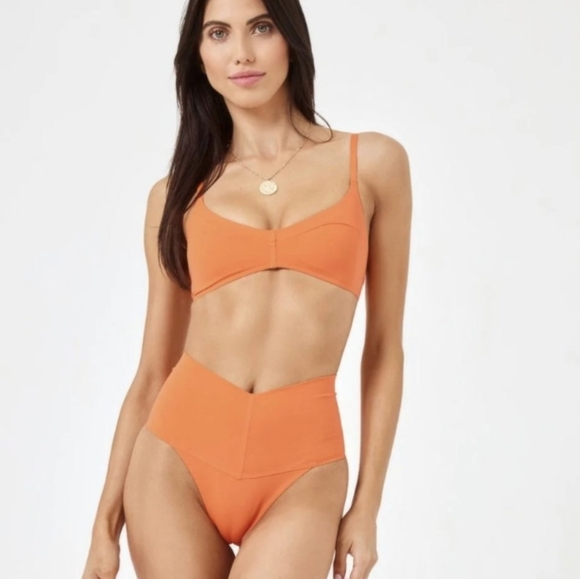 L*Space Alec Ry Bikini Set Tangerine Orange - Picture 1 of 4